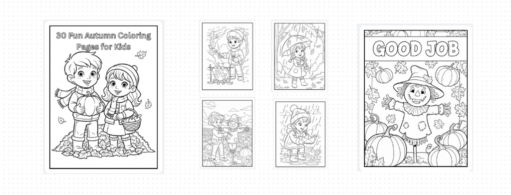 🍁 Autumn Coloring Book for Kids – 31 Fun Fall Activity Pages
